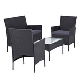 darrahopens Furniture > Outdoor Gardeon Outdoor Furniture Lounge Setting Wicker Patio Dining Set w/Storage Cover Grey