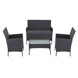 darrahopens Furniture > Outdoor Gardeon Outdoor Furniture Lounge Setting Wicker Patio Dining Set w/Storage Cover Grey