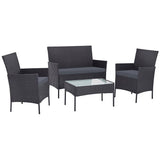 darrahopens Furniture > Outdoor Gardeon Outdoor Furniture Lounge Setting Wicker Patio Dining Set w/Storage Cover Grey