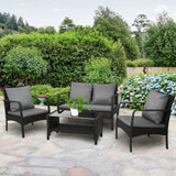 darrahopens Furniture > Outdoor Gardeon Outdoor Furniture Lounge Table Chairs Garden Patio Wicker Sofa Set