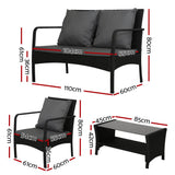 darrahopens Furniture > Outdoor Gardeon Outdoor Furniture Lounge Table Chairs Garden Patio Wicker Sofa Set