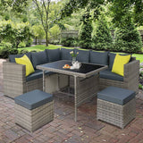 darrahopens Furniture > Outdoor Gardeon Outdoor Furniture Patio Set Dining Sofa Table Chair Lounge Garden Wicker Grey