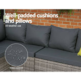darrahopens Furniture > Outdoor Gardeon Outdoor Furniture Patio Set Dining Sofa Table Chair Lounge Garden Wicker Grey