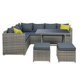 darrahopens Furniture > Outdoor Gardeon Outdoor Furniture Patio Set Dining Sofa Table Chair Lounge Garden Wicker Grey