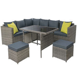 darrahopens Furniture > Outdoor Gardeon Outdoor Furniture Patio Set Dining Sofa Table Chair Lounge Garden Wicker Grey