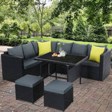 darrahopens Furniture > Outdoor Gardeon Outdoor Furniture Patio Set Dining Sofa Table Chair Lounge Wicker Garden Black
