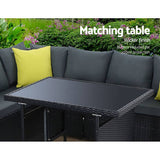 darrahopens Furniture > Outdoor Gardeon Outdoor Furniture Patio Set Dining Sofa Table Chair Lounge Wicker Garden Black