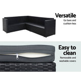 darrahopens Furniture > Outdoor Gardeon Outdoor Furniture Patio Set Dining Sofa Table Chair Lounge Wicker Garden Black