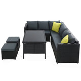darrahopens Furniture > Outdoor Gardeon Outdoor Furniture Patio Set Dining Sofa Table Chair Lounge Wicker Garden Black