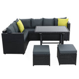 darrahopens Furniture > Outdoor Gardeon Outdoor Furniture Patio Set Dining Sofa Table Chair Lounge Wicker Garden Black