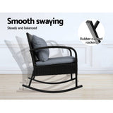 darrahopens Furniture > Outdoor Gardeon Outdoor Furniture Rocking Chair Wicker Garden Patio Lounge Setting Black