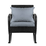 darrahopens Furniture > Outdoor Gardeon Outdoor Furniture Rocking Chair Wicker Garden Patio Lounge Setting Black
