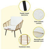 Darrahopens Furniture > Outdoor Gardeon Outdoor Furniture Sofa Set 4 Piece Rattan Lounge Set Table Chairs