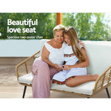 Darrahopens Furniture > Outdoor Gardeon Outdoor Furniture Sofa Set 4 Piece Rattan Lounge Set Table Chairs
