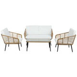Darrahopens Furniture > Outdoor Gardeon Outdoor Furniture Sofa Set 4 Piece Rattan Lounge Set Table Chairs