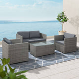 Darrahopens Furniture > Outdoor Gardeon Outdoor Furniture Sofa Set 4-Seater Wicker Lounge Setting Table Chairs