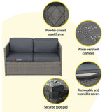 Darrahopens Furniture > Outdoor Gardeon Outdoor Furniture Sofa Set 4-Seater Wicker Lounge Setting Table Chairs