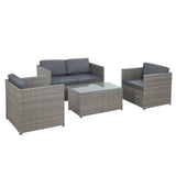 Darrahopens Furniture > Outdoor Gardeon Outdoor Furniture Sofa Set 4-Seater Wicker Lounge Setting Table Chairs