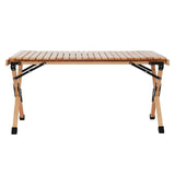 darrahopens Furniture > Outdoor Gardeon Outdoor Furniture Wooden Egg Roll Picnic Table Camping Desk 90CM