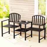 Darrahopens Furniture > Outdoor Gardeon Outdoor Garden Bench Steel Table and chair Patio Furniture Loveseat Park