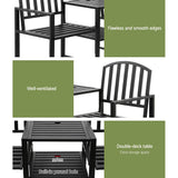 Darrahopens Furniture > Outdoor Gardeon Outdoor Garden Bench Steel Table and chair Patio Furniture Loveseat Park