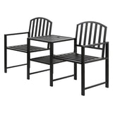 Darrahopens Furniture > Outdoor Gardeon Outdoor Garden Bench Steel Table and chair Patio Furniture Loveseat Park
