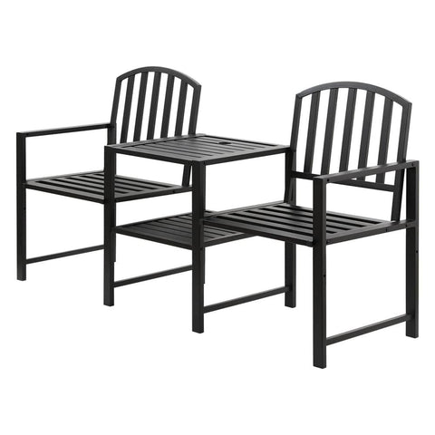 Darrahopens Furniture > Outdoor Gardeon Outdoor Garden Bench Steel Table and chair Patio Furniture Loveseat Park