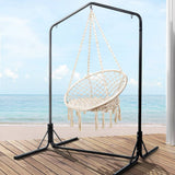 darrahopens Furniture > Outdoor Gardeon Outdoor Hammock Chair with Stand Cotton Swing Relax Hanging 124CM Cream