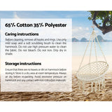 darrahopens Furniture > Outdoor Gardeon Outdoor Hammock Chair with Stand Cotton Swing Relax Hanging 124CM Cream