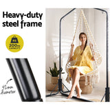 darrahopens Furniture > Outdoor Gardeon Outdoor Hammock Chair with Stand Cotton Swing Relax Hanging 124CM Cream