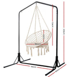 darrahopens Furniture > Outdoor Gardeon Outdoor Hammock Chair with Stand Cotton Swing Relax Hanging 124CM Cream