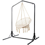 darrahopens Furniture > Outdoor Gardeon Outdoor Hammock Chair with Stand Cotton Swing Relax Hanging 124CM Cream