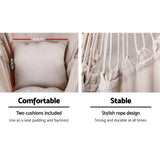 darrahopens Furniture > Outdoor Gardeon Outdoor Hammock Chair with Stand Hanging Hammock with Pillow Cream