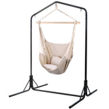 darrahopens Furniture > Outdoor Gardeon Outdoor Hammock Chair with Stand Hanging Hammock with Pillow Cream