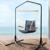 darrahopens Furniture > Outdoor Gardeon Outdoor Hammock Chair with Stand Swing Hanging Hammock Garden Cream