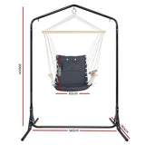 darrahopens Furniture > Outdoor Gardeon Outdoor Hammock Chair with Stand Swing Hanging Hammock Garden Cream