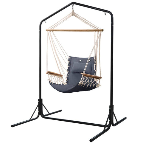 darrahopens Furniture > Outdoor Gardeon Outdoor Hammock Chair with Stand Swing Hanging Hammock Garden Cream