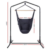 darrahopens Furniture > Outdoor Gardeon Outdoor Hammock Chair with Stand Swing Hanging Hammock with Pillow Grey