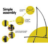 darrahopens Furniture > Outdoor Gardeon Outdoor Hammock Chair with Steel Stand Cotton Swing Hanging 124CM Cream