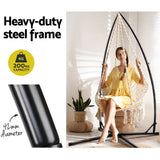 darrahopens Furniture > Outdoor Gardeon Outdoor Hammock Chair with Steel Stand Cotton Swing Hanging 124CM Cream