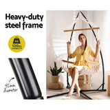 darrahopens Furniture > Outdoor Gardeon Outdoor Hammock Chair with Steel Stand Hanging Hammock Beach Cream