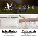 darrahopens Furniture > Outdoor Gardeon Outdoor Hammock Chair with Steel Stand Hanging Hammock Beach Cream