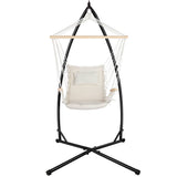 darrahopens Furniture > Outdoor Gardeon Outdoor Hammock Chair with Steel Stand Hanging Hammock Beach Cream