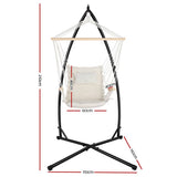 darrahopens Furniture > Outdoor Gardeon Outdoor Hammock Chair with Steel Stand Hanging Hammock Beach Cream