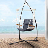 darrahopens Furniture > Outdoor Gardeon Outdoor Hammock Chair with Steel Stand Hanging Hammock Beach Grey