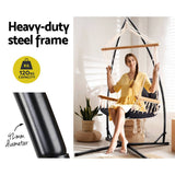 darrahopens Furniture > Outdoor Gardeon Outdoor Hammock Chair with Steel Stand Hanging Hammock Beach Grey