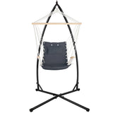 darrahopens Furniture > Outdoor Gardeon Outdoor Hammock Chair with Steel Stand Hanging Hammock Beach Grey