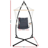 darrahopens Furniture > Outdoor Gardeon Outdoor Hammock Chair with Steel Stand Hanging Hammock Beach Grey