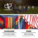 darrahopens Furniture > Outdoor Gardeon Outdoor Hammock Chair with Steel Stand Hanging Hammock Pillow Rainbow