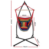 darrahopens Furniture > Outdoor Gardeon Outdoor Hammock Chair with Steel Stand Hanging Hammock Pillow Rainbow